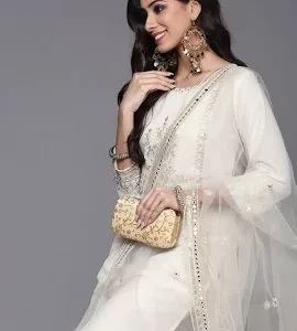 Indo Era Women's Ethnic Motifs Embroidered Kurta